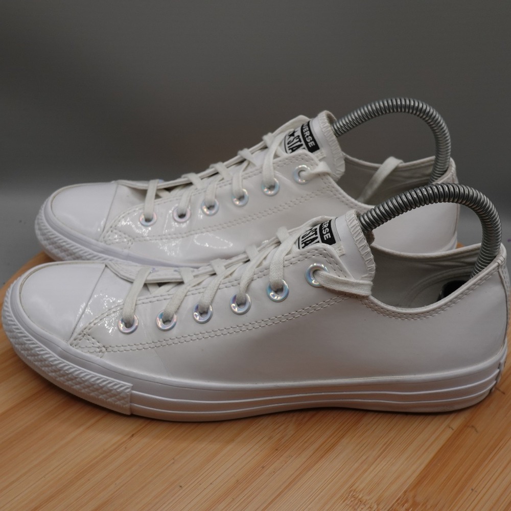Converse‎ Shoes M 7 W 9 Chuck Taylor Low Top White Patent Leather 164715C